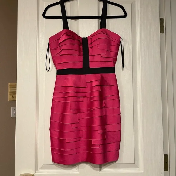 bebe | Dresses | Ribbed Sexy Party Dress Pinkblack | Poshmark